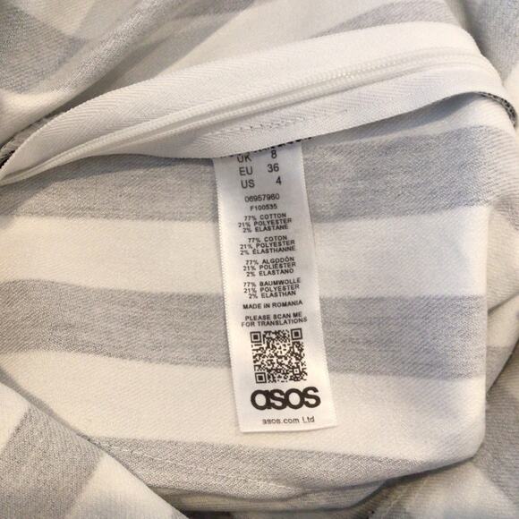 ASOS Stripe Pinny Jumpsuit with Frill Hem size 4 NWT - Picture 8 of 8